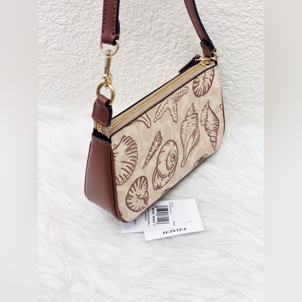 NWT Coach Nolita 19 With Shell Print Signature Canvas CBK79 Gold/Sand Multi - Picture 6 of 10